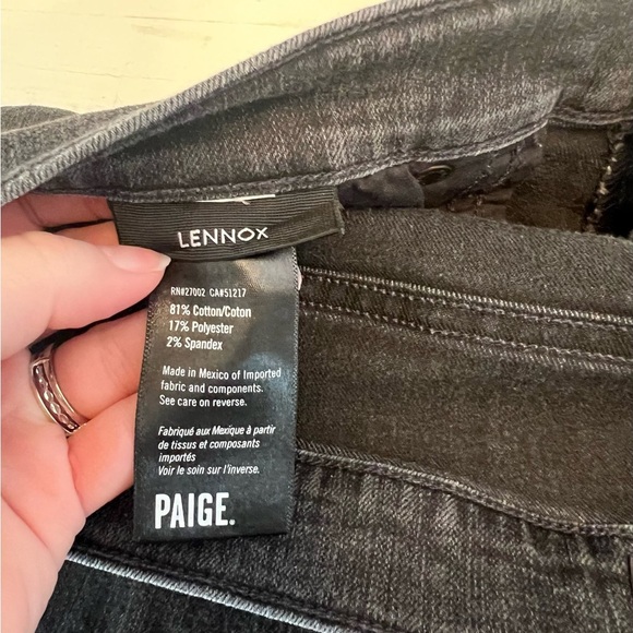 Paige‎ Men’s Lennox Jeans Black Tapered Stretch Denim Size 36 - Picture 5 of 5